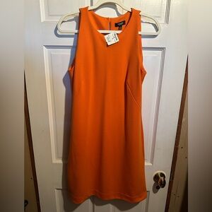 Premise Bright Orange Sleeveless Shift Dress